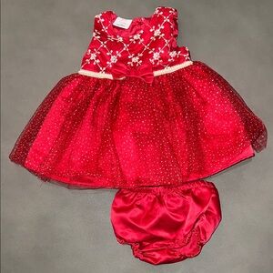 Just Lizzy Sparkly Red Dress with Bow - Valentine’s, Christmas, Wedding